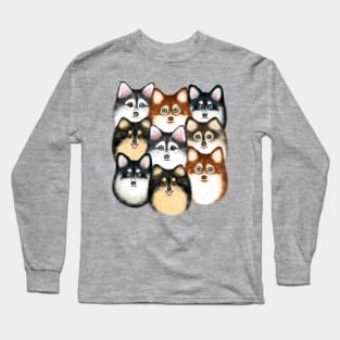 Cute Pomsky Dogs Long Sleeve T-Shirt